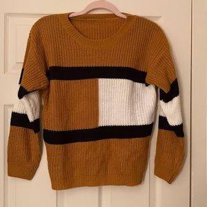 Patterned knit sweater